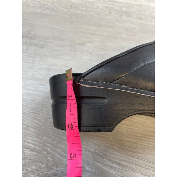 Dansko Karl Women's US 5.5 Black Leather Slip-On Round Toe Heel Mule Clog Shoes - Picture 9 of 11